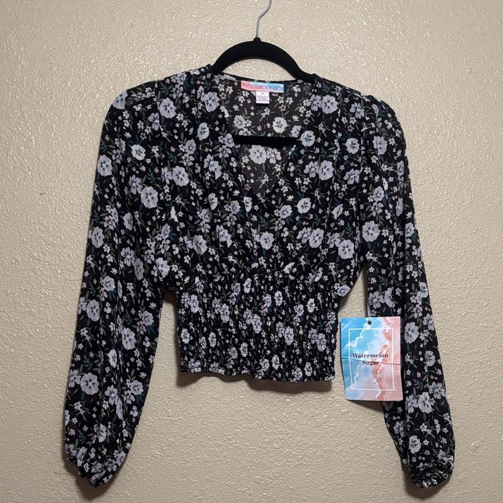 Elegant Black Floral Blouse